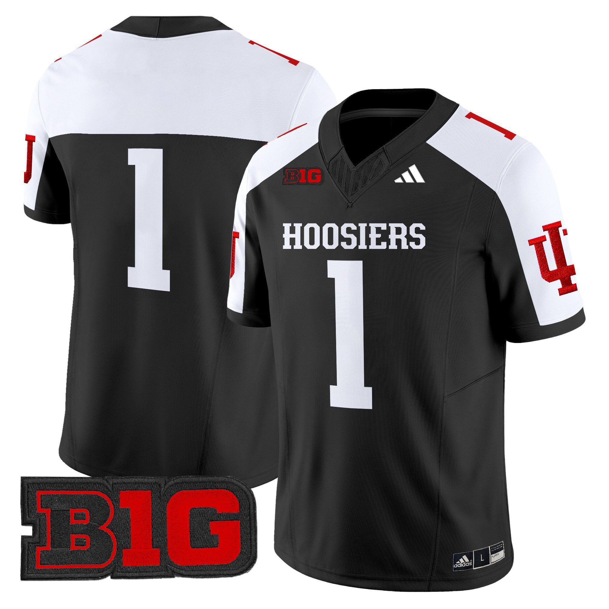 Men Indiana Hoosiers #1 No Name Black 2024 Vapor Limited NCAA Jersey->customized nfl jersey->Custom Jersey